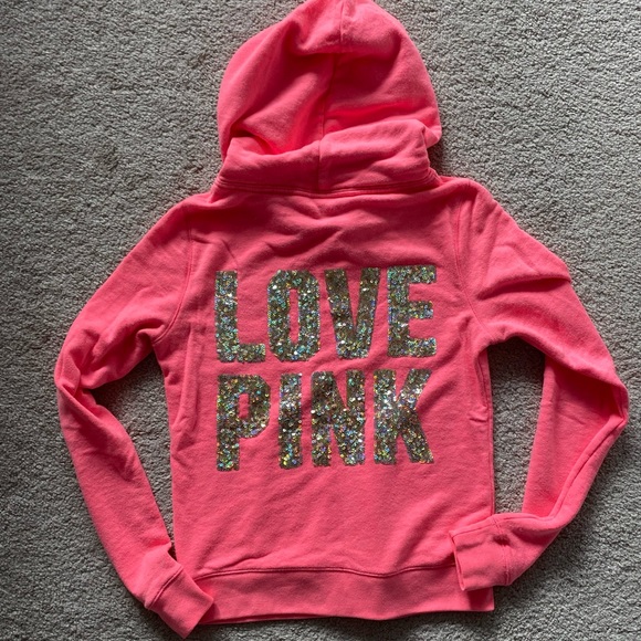 Victoria secret pink zip up with sequin detail, size small - Picture 2 of 2